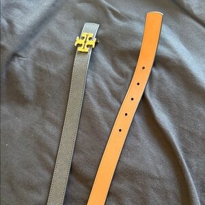 Tory Burch Black and Brown Leather reversible belt